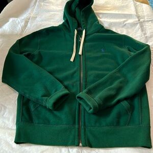 Medium Ralph Lauren full zip hoodie in Hunter Green.